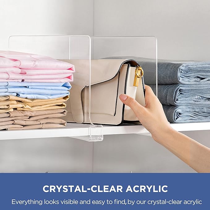 4 Pack 12 Inches Clear Shelf Dividers - Image 4