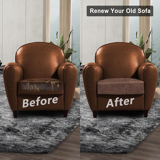 Leather Look Couch Cushion Covers Sofa Seat Slipcovers Sets Couches Furniture - Image 7