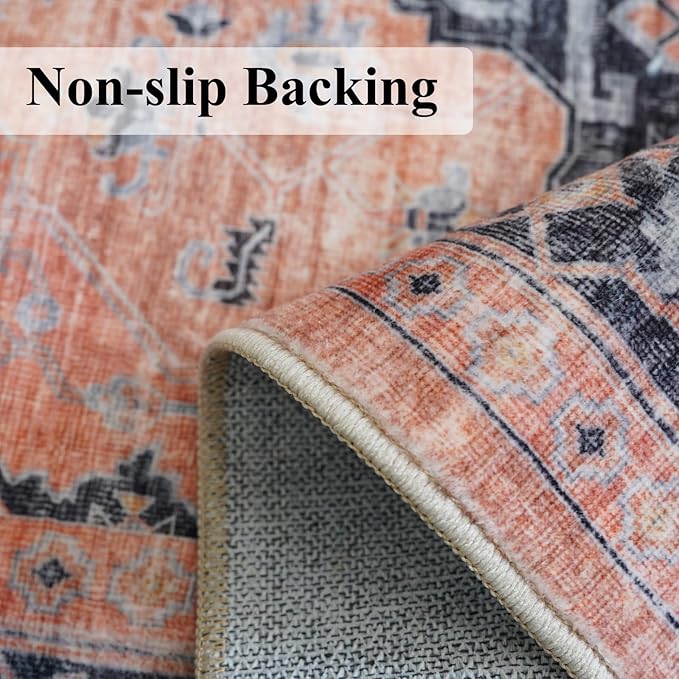 Washable 2x3 Small Area Rug: Vintage Indoor Soft Non Slip Door Mat Stain - Image 6