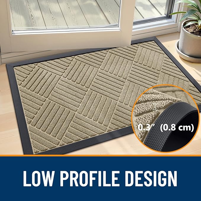 OLANLY Front Door Mat Outside Entrance 29.5x17, Heavy Duty Sturdy Natural - Image 5
