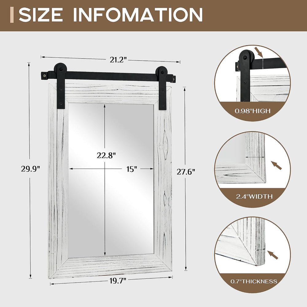 COGOOD Farmhouse Bathroom Mirrors for Over Sink - 30 x 22 White
