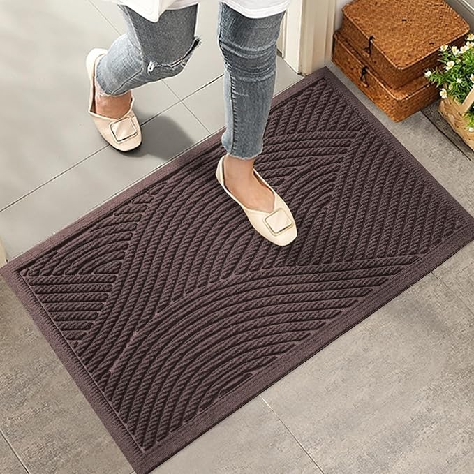 HIYARD Sturdy Front Door Mat, Absorbent Muddy Dirt Resist Welcome Door Mats by HIYARD