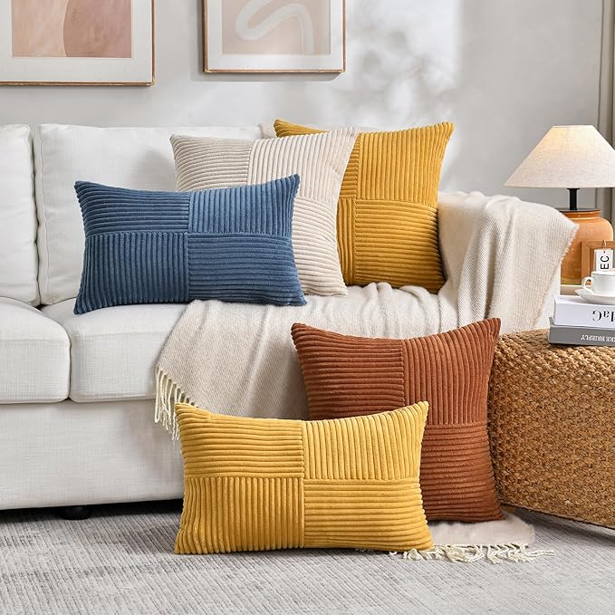 Fancy Homi 2 Packs Rust Decorative Throw Pillow Covers 16x16 Inch - Image 6