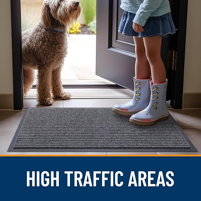 OLANLY Front Door Mat Indoor Outdoor Entrance, Waterproof Heavy Duty Doormat ...