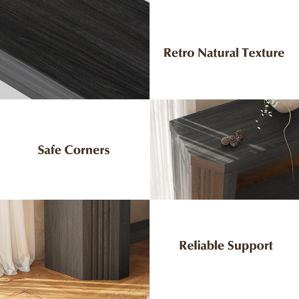 70" Console Table for Entryway, Narrow Long Sofa Table Behind Couch, Woo...