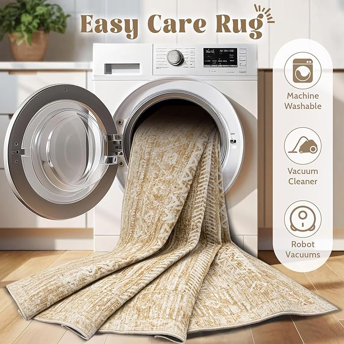 Washable Area Rug 5x7: Moroccan Rug - Image 4