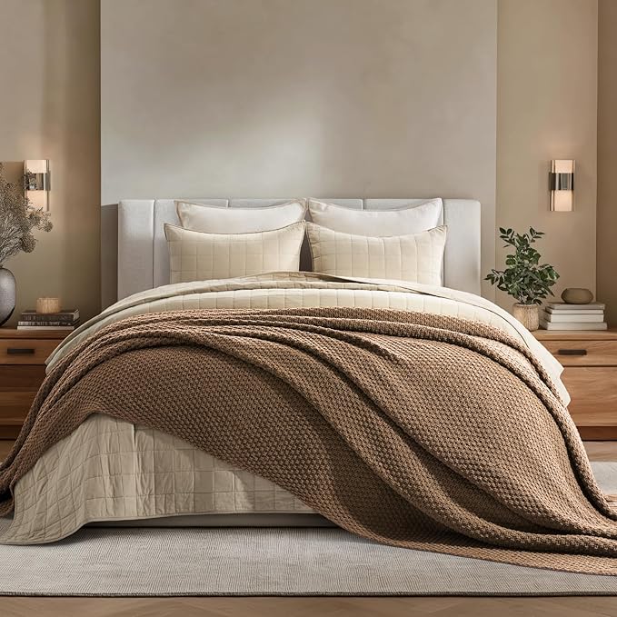 EVERGRACEHOME Chunky Chenille Knit Throw Blanket by EVERGRACEHOME