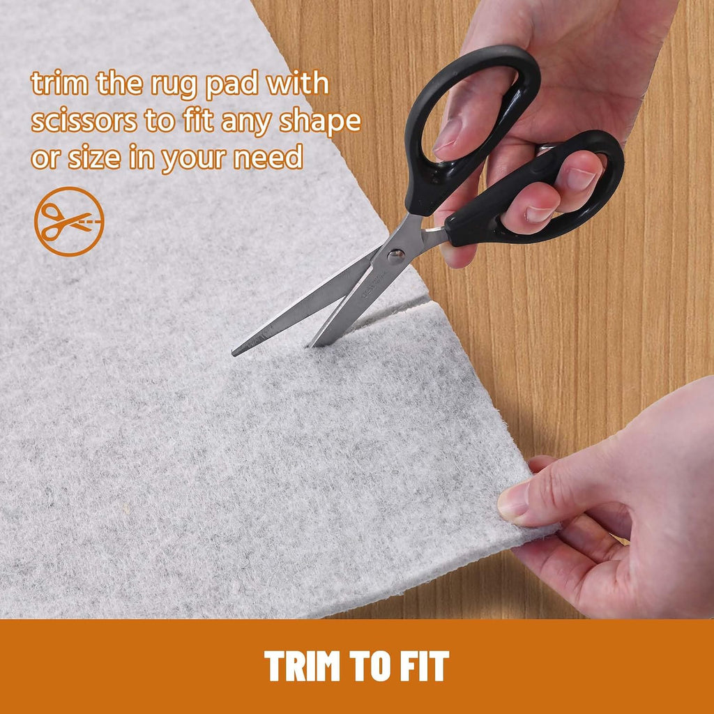 6' x 9' Non Slip Rug Pad Waterproof, 1/4" Thick 100% Felt +Rubber Rug Pad, Under Area Rug Pad Protective Cushioning Rug Pads Carpet Gripper Keep Rugs in Place, Safe for All Floors
