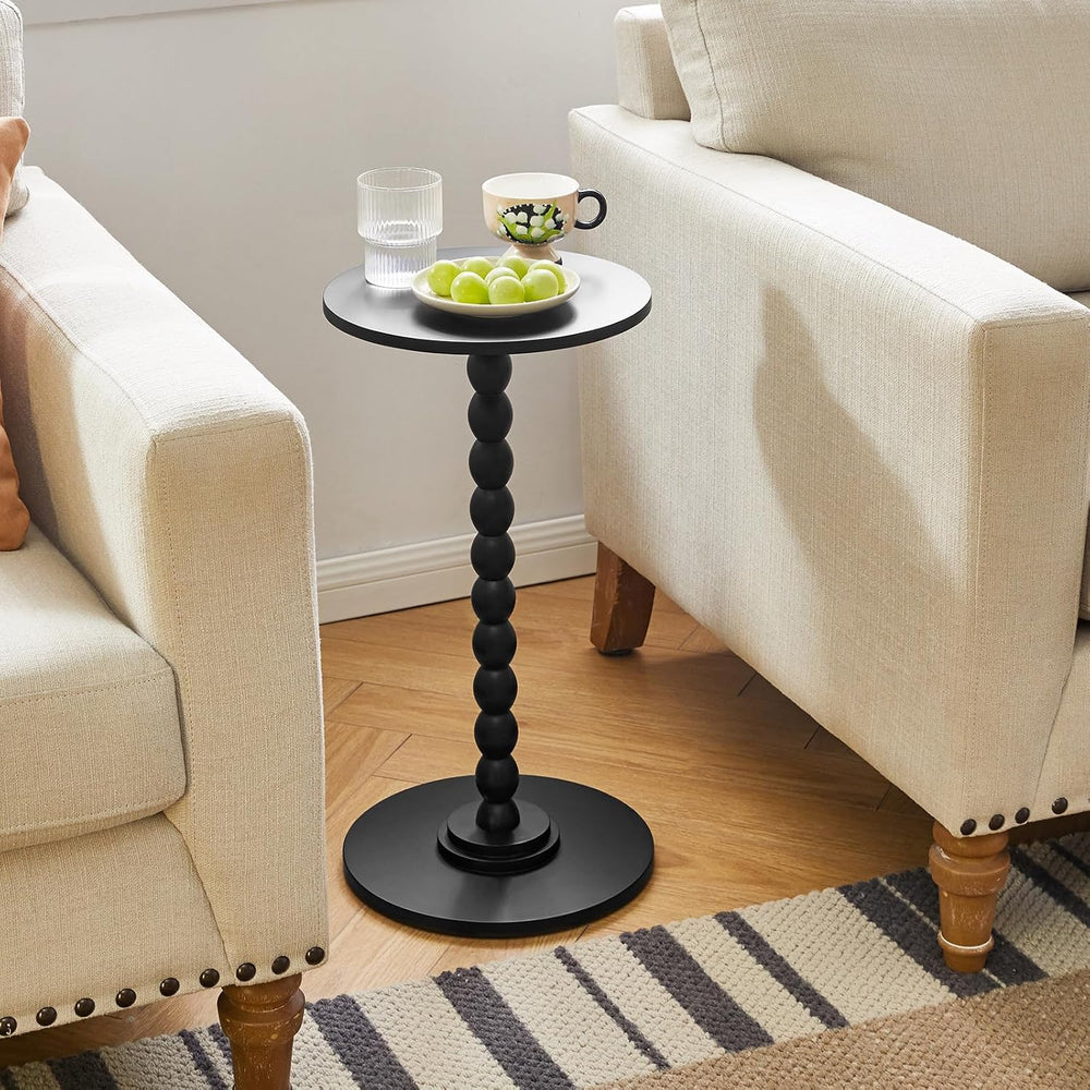 Aibiju Round Side Table, Solid Wood Drink Table, Modern Minimalist Bedside Ta...