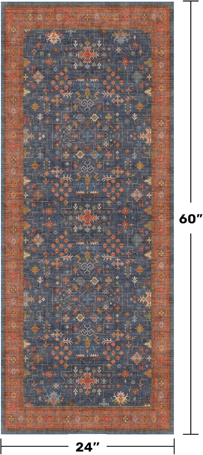 Hazo Haus Navy Blue Runner Rug 2x5 - Image 2