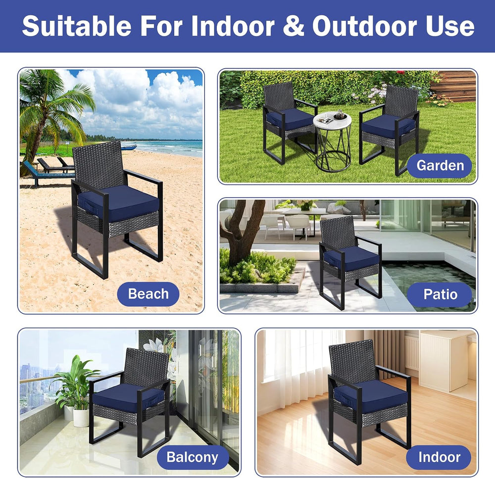 IASEAHK Patio Chair Cushions, 19" x 19" x 3" Outdoor Chair Cus...