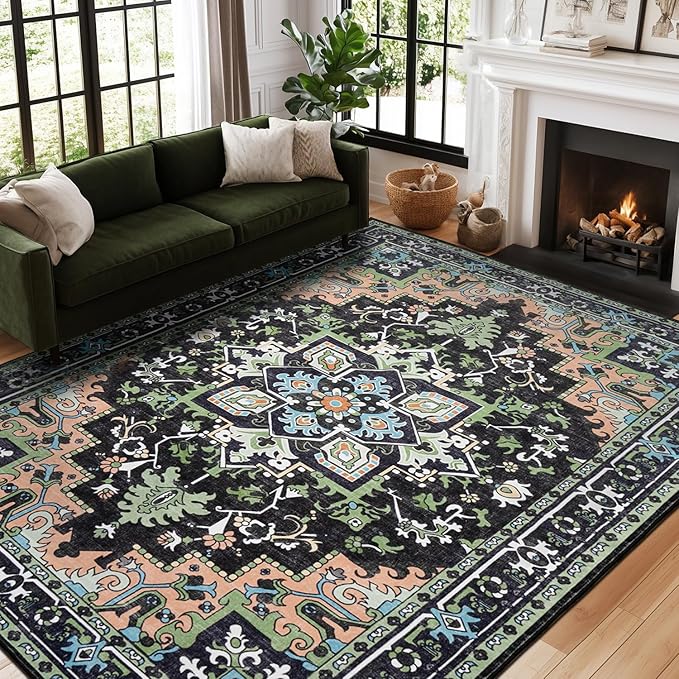 5x7 Area Rugs, Vintage Washable Area Rug - Image 2