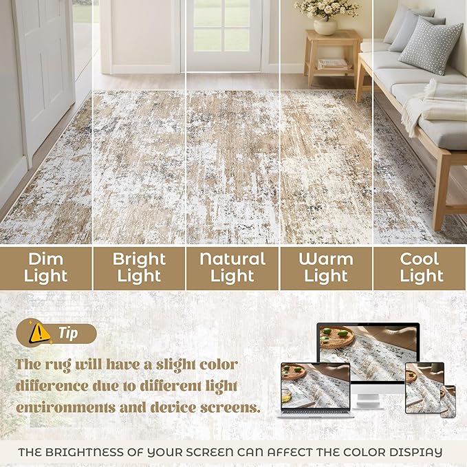 XLUEZ 6x9 Area Rugs for Living Room, Washable Modern Abstract Large Area Rug - Image 8