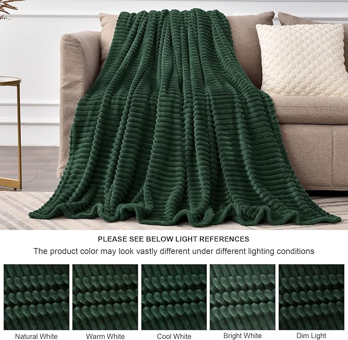 BEDELITE Fleece Blanket Twin Size – 3D Ribbed Jacquard Soft and Warm Decorative - Image 6