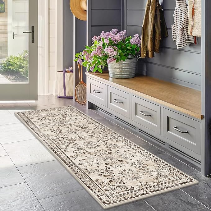 Yamaziot Washable Runner Rug 2x10 – Floral Non Slip Boho Hallway Runner Rug - Image 5