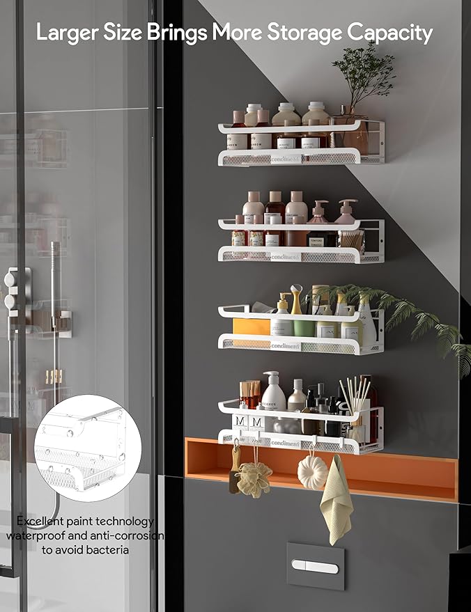 Spice Rack Wall Mount with Hooks - Image 7