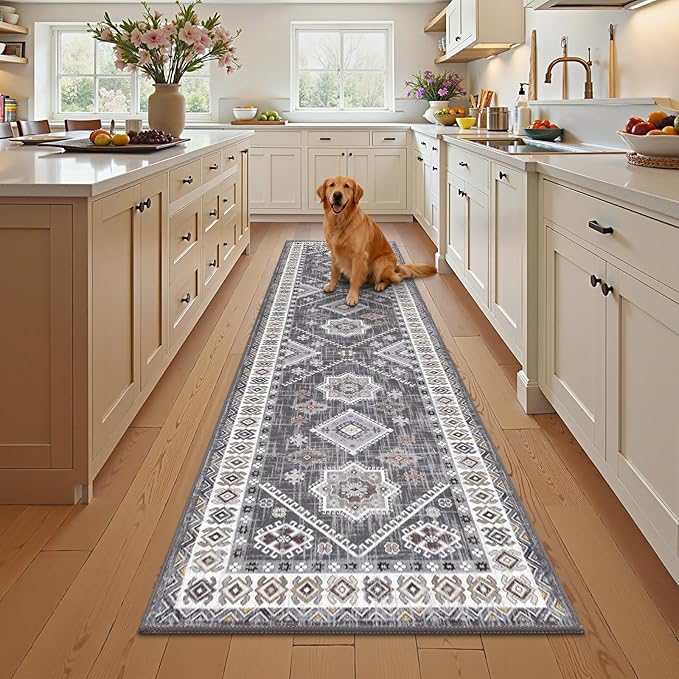 HEBE Washable Kitchen Rugs Runner 2'x 10', Non Slip Hallway Runner Rug - Image 9