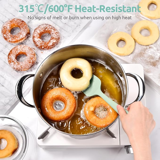 Heat Resistant Silicone Spoon Spatula: U-Taste 600ºF High Heat Flexible 11.38in - Image 3