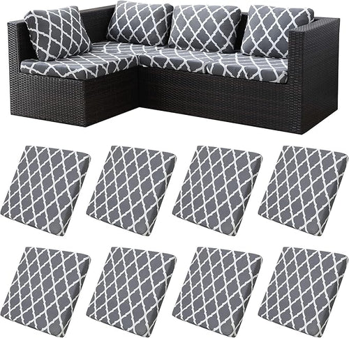 8Pcs Stretch Patio Cushion Covers, Outdoor Couch Covers Replacement, Outdoor by BIETYONE