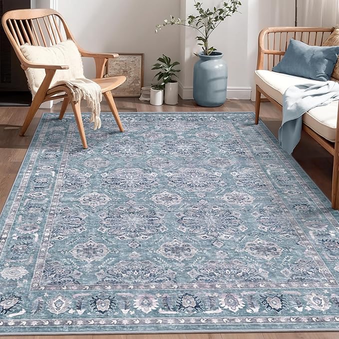 SERISSA Area Rug 4x6 Boho Rugs for Bedroom, Washable Non-Slip Living Room Rugs - Image 5