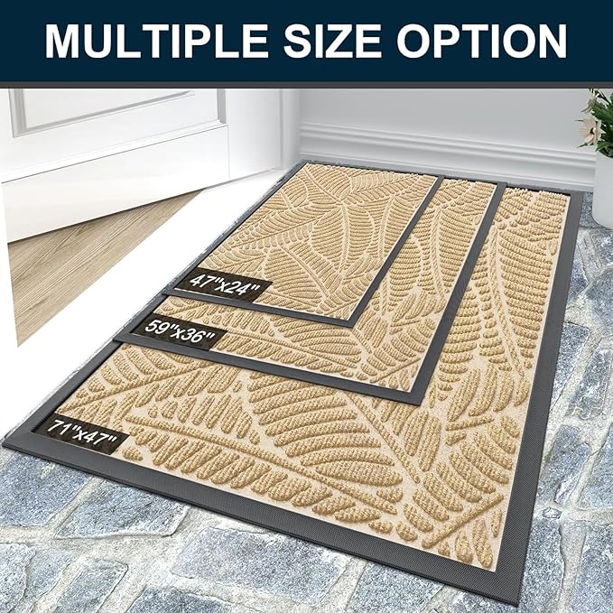 Colorxy Waterproof Doormat, Sturdy Natural Rubber Front Indoor Mat, Non Slip - Image 7