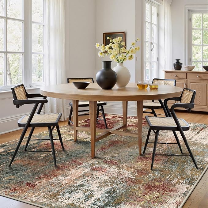 Washable Area Rugs 6'x9' Non-Slip Modern Abstract Soft - Image 3