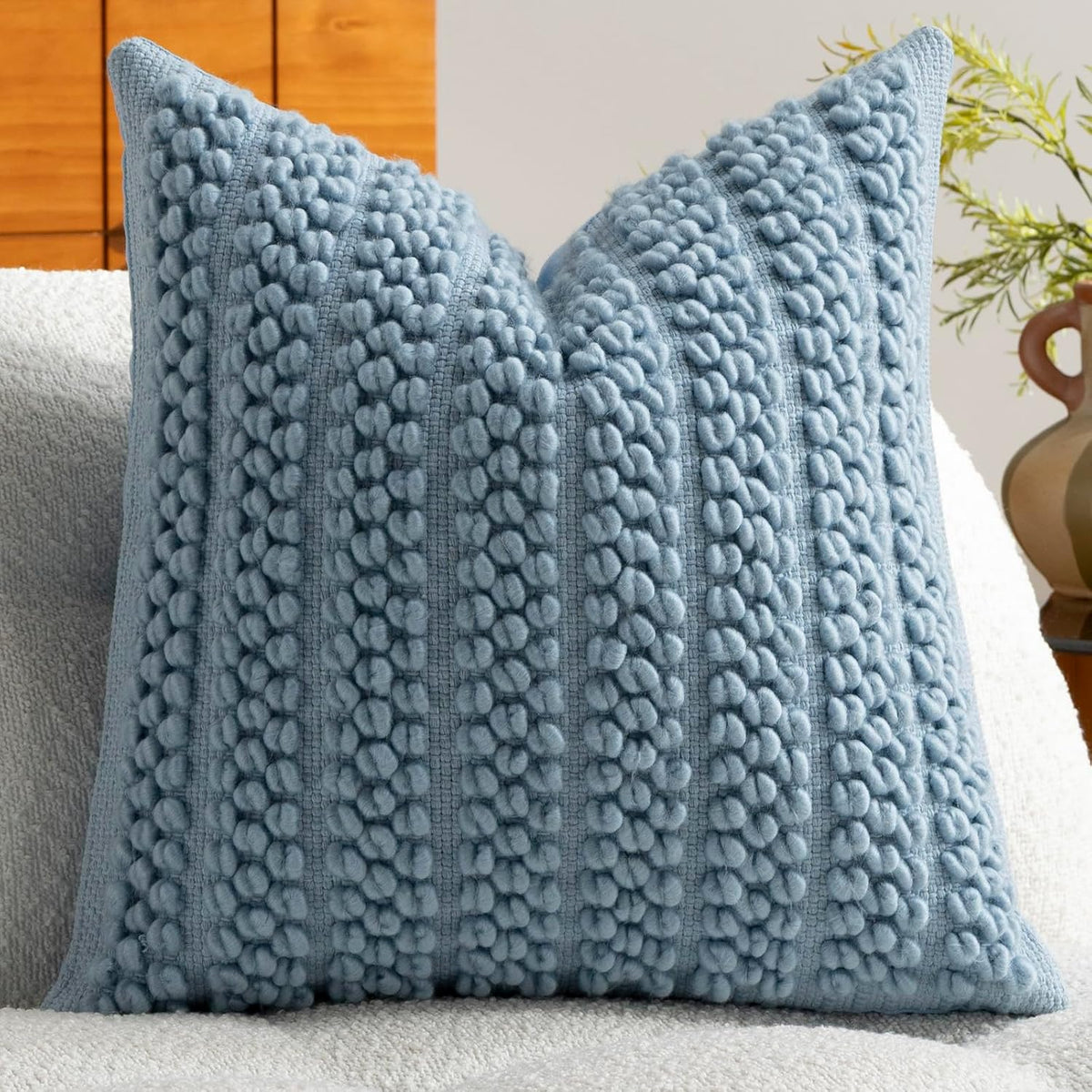 wool boucle throw pillow cover premium chic accents, main product view