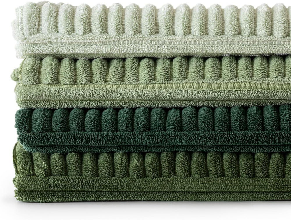 MIULEE Corduroy Sofa Cushion Covers Green Series 45 x 45 cm Set 4 Pieces Mode...