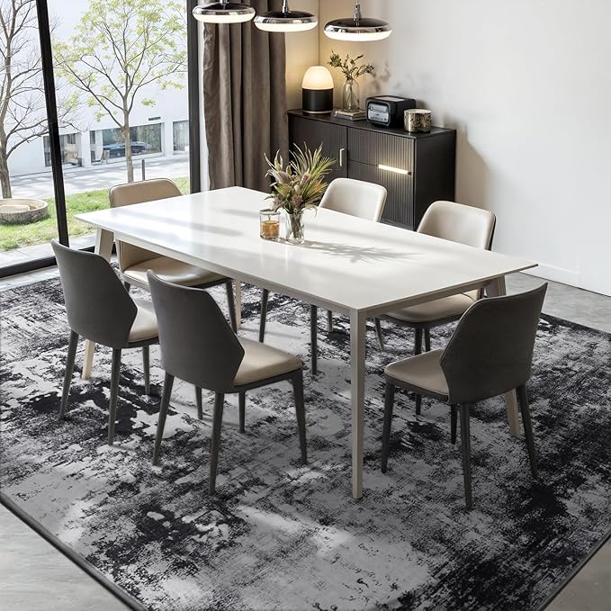 Rugflix 8x10 Area Rugs for Living Room, Big Washable Dark Carpet Non-Slip for - Image 3