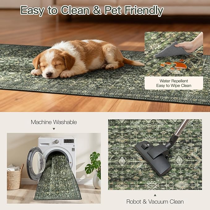 Lofus 2X 6 Area Rug, Low Pile Soft Carpet Runner - Image 5