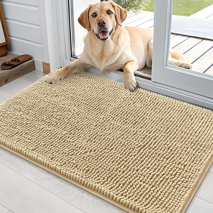 OLANLY Dog Door Mat for Muddy Paws 35x24, Absorbs Moisture and Dirt, Absorbent by OLANLY