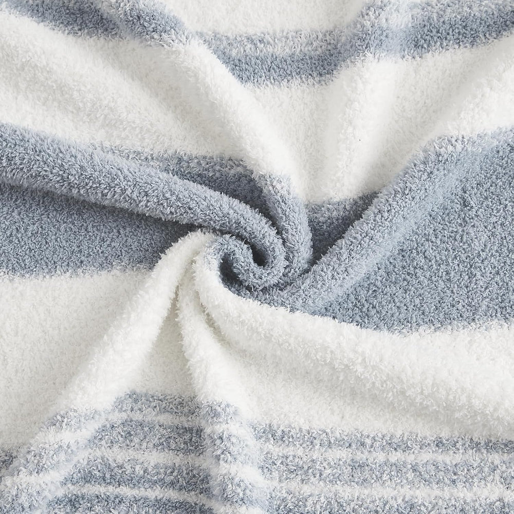Soft Throw Blanket for Couch-Cozy Reversible Knitted Blankets