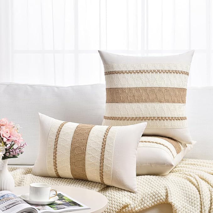 Fancy Homi Set of 1 Boho Neutral Long Lumbar Decorative Throw Pillow Cover - Image 6