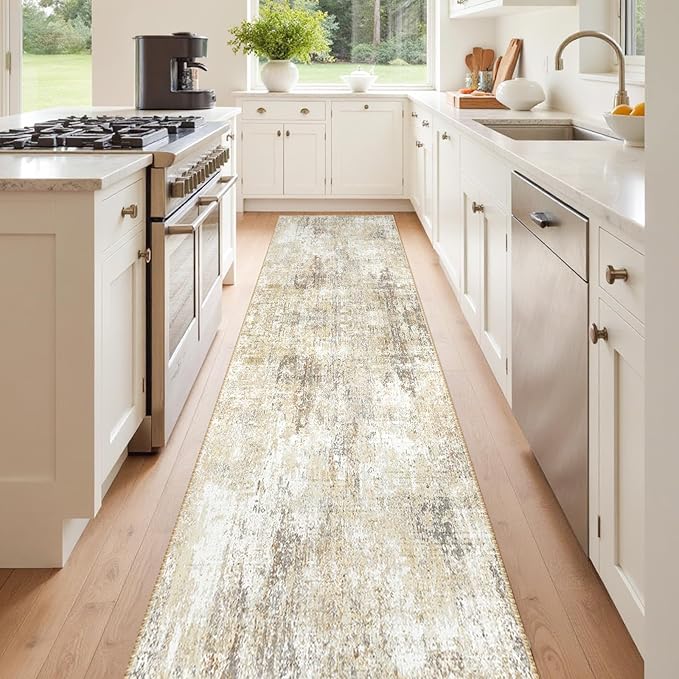 Washable Area Rugs 2'x10' Non-Slip Modern Abstract Soft - Image 2