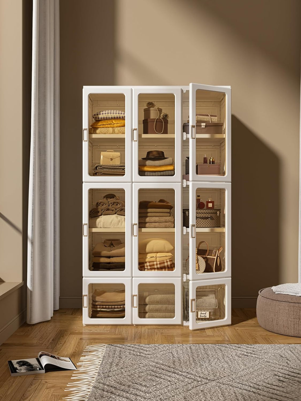 ANTBOX Portable Wardrobe Closet Storage Organizer for Clothes,Transparent Doo...