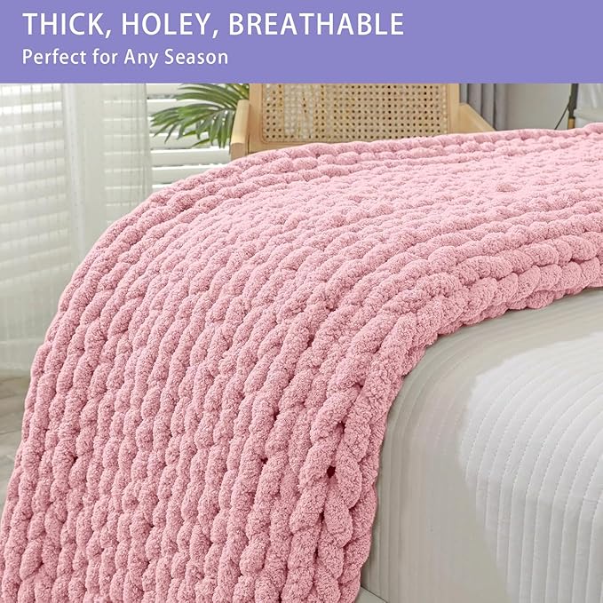 Bigacogo Chunky Knit Throw Blanket - Image 4