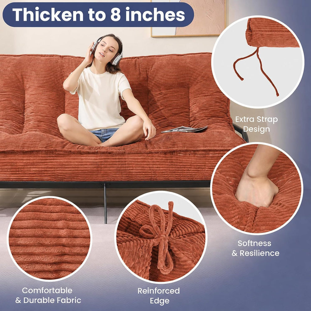 JUIKURY 8" Futon Mattress Queen Size, Thick Futons Sofa Couch Bed Sleepe...