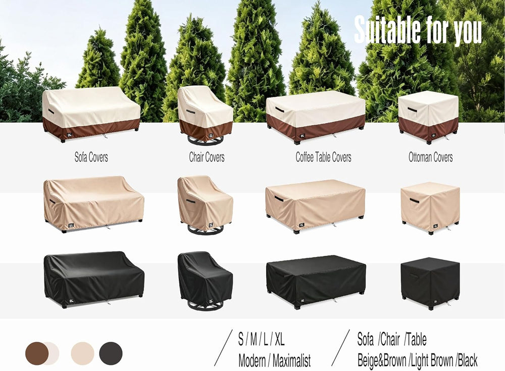 2-Seater Patio Loveseat Cover, 60Wx35Dx35H inches Outdoor Furniture Covers Wa...