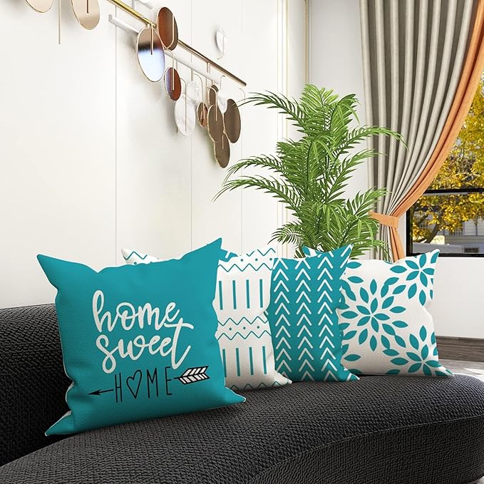 YCOLL Pillow Covers 18x18 Set of 4, Modern Sofa Throw Pillow Cover, Decorative - Image 2