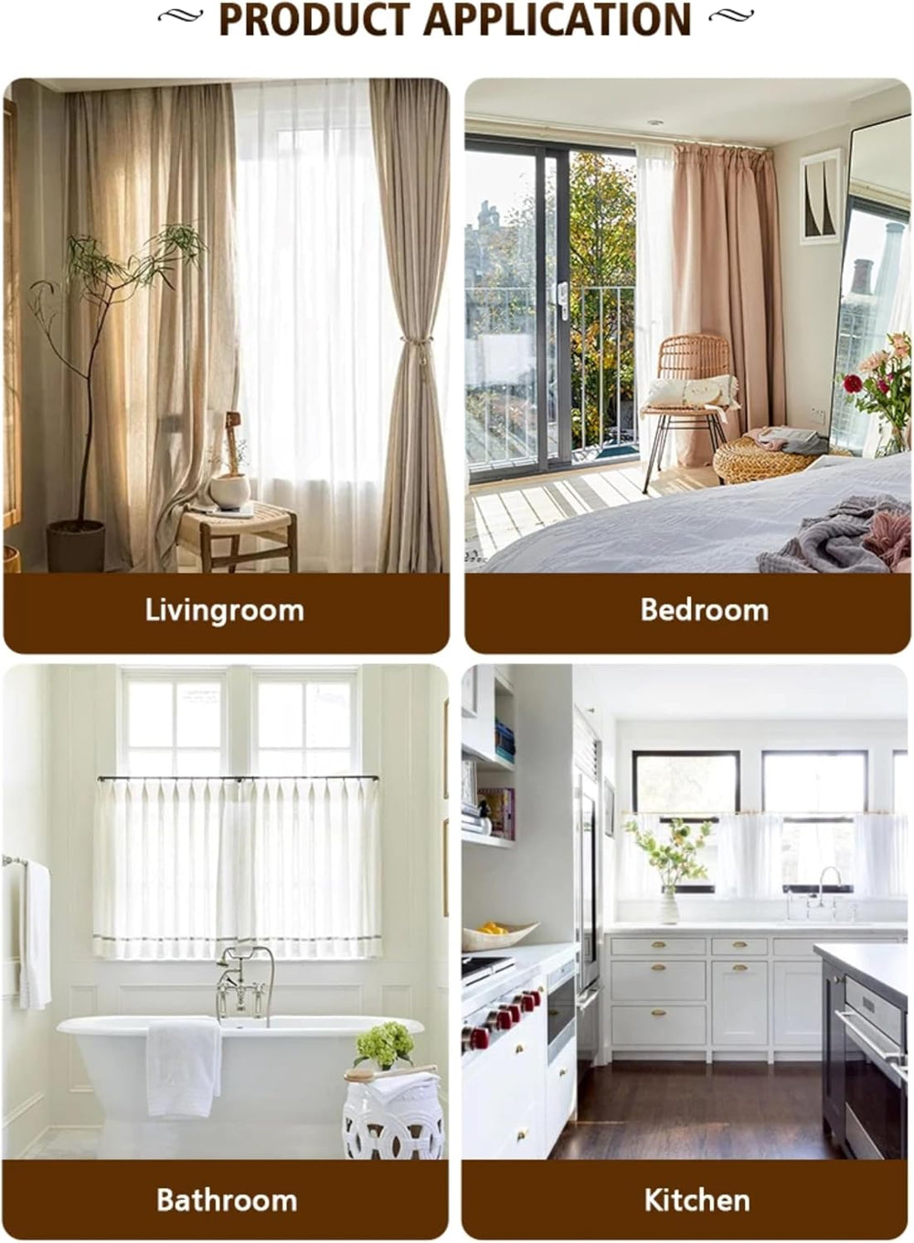 Yafa Home Fashion Heavy Duty Single Standard Adjustable Curtain Rod Hardware ...