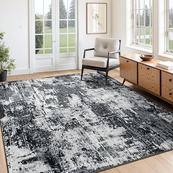 Washable Area Rugs7'x9' Non-Slip Modern Abstract Soft - Image 8