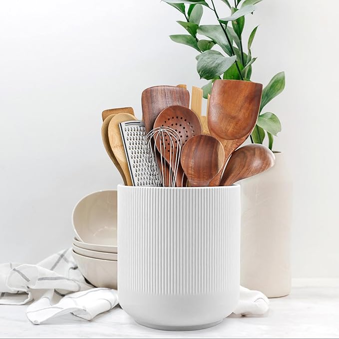 RedCall Kitchen Utensils Holder Large, Ceramic Utensil Organizer - Image 7