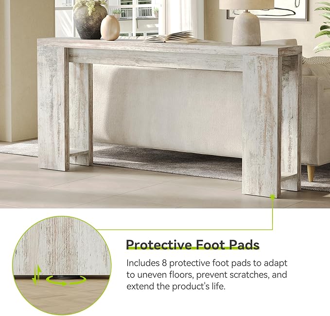 LITTLE TREE 70.9-Inch Entryway Table, Long Narrow Farmhouse Sofa Console Tabl...