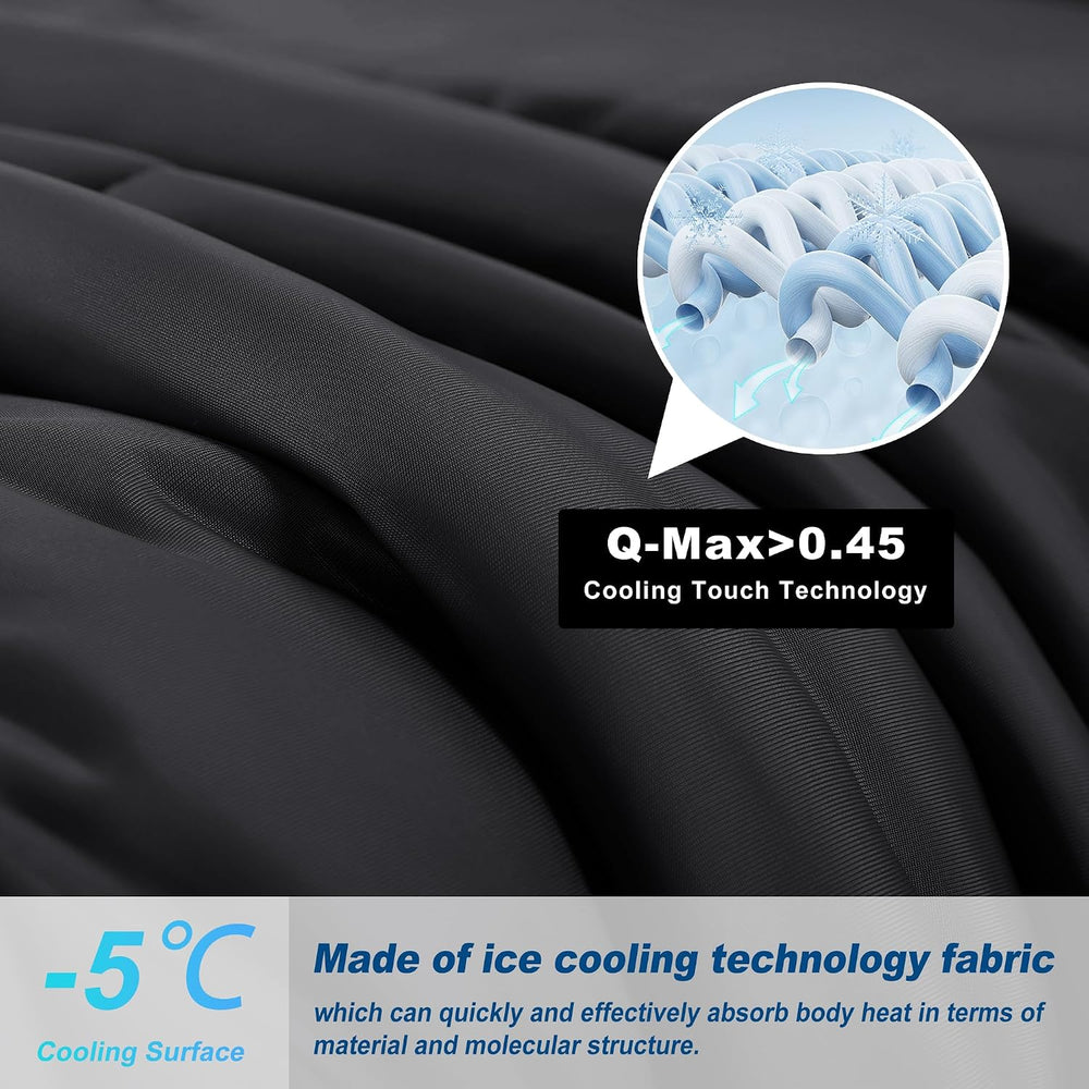 Cooling Comforter Queen Size, Double-Sided Cold Tech Fabric Quilted Bed Comfo...