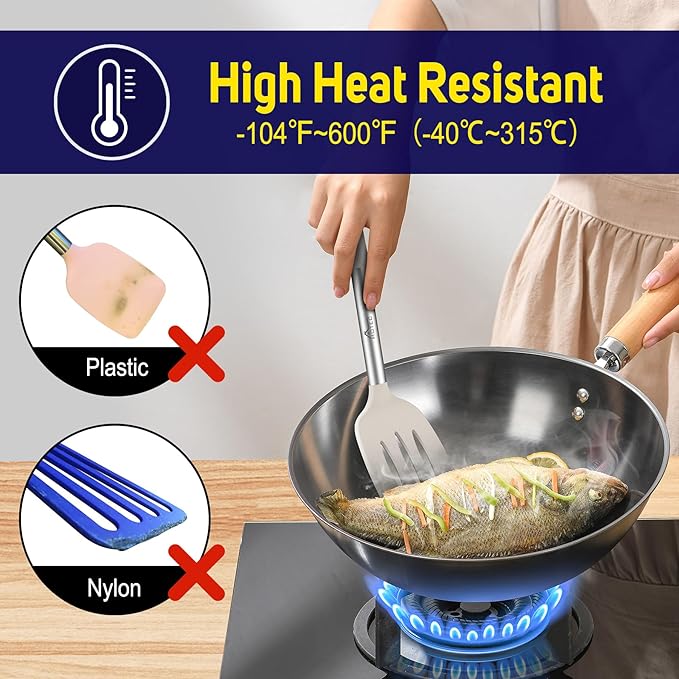 HOTEC Silicone Spatula Set of 2 Heat-Resistant 600°F & BPA-Free Kitchen - Image 5