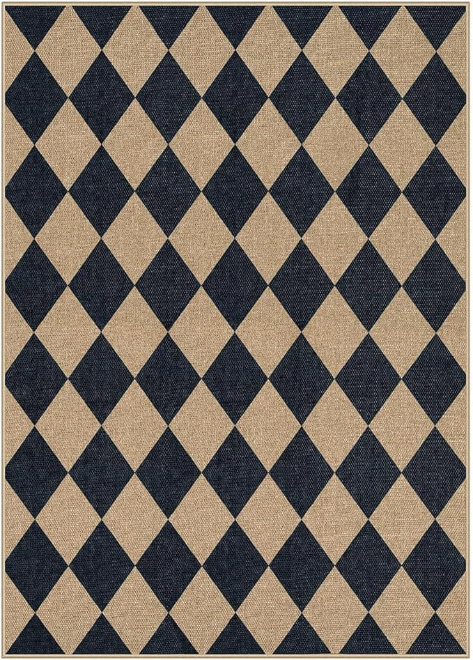 Lahome Checkered Easy Jute 5x7 Area Rugs, Washable Outdoor Patio Rug - Image 8