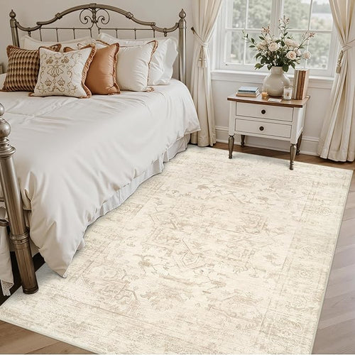 6x9 Area Rugs for Living Room: Vintage Boho Neutral Washable Rug Indoor Soft - Image 2