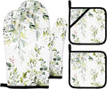 Eucalyptus Leaves Oven Mitts and Pot Holders Sets Sage Green Botanical Floral by Imvertu
