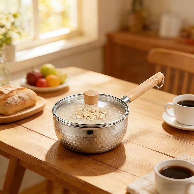 2 Quart Sauce Pan with Lid, Stainless Steel Saucepan with Dual Pour Spouts - Image 6