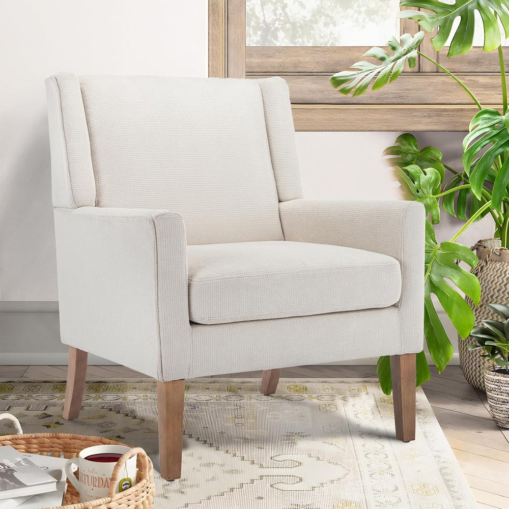 COLAMY Modern Wingback Living Room Chair Set of 2, Upholstered Fabric Accent ...